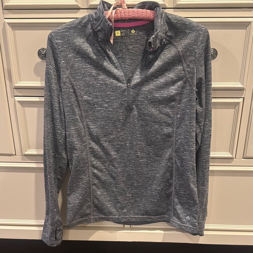 Xersion Heathered Gray Quarter-Zip Top